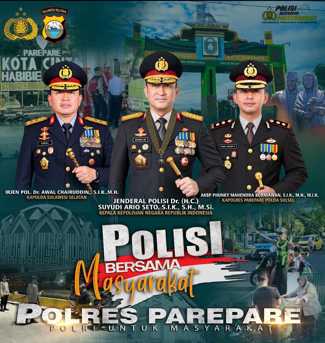 Polres Parepare Pasang Tagline Polisi Bersama Masyarakat, Arah Baru Kepemimpinan Kapolri Suyudi