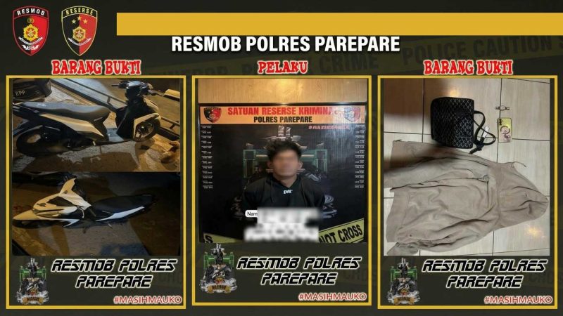 Sehari Setelah Jambret Pengendara di Parepare, Residivis Ditangkap: Uang Rampasan Dipakai Judi Online