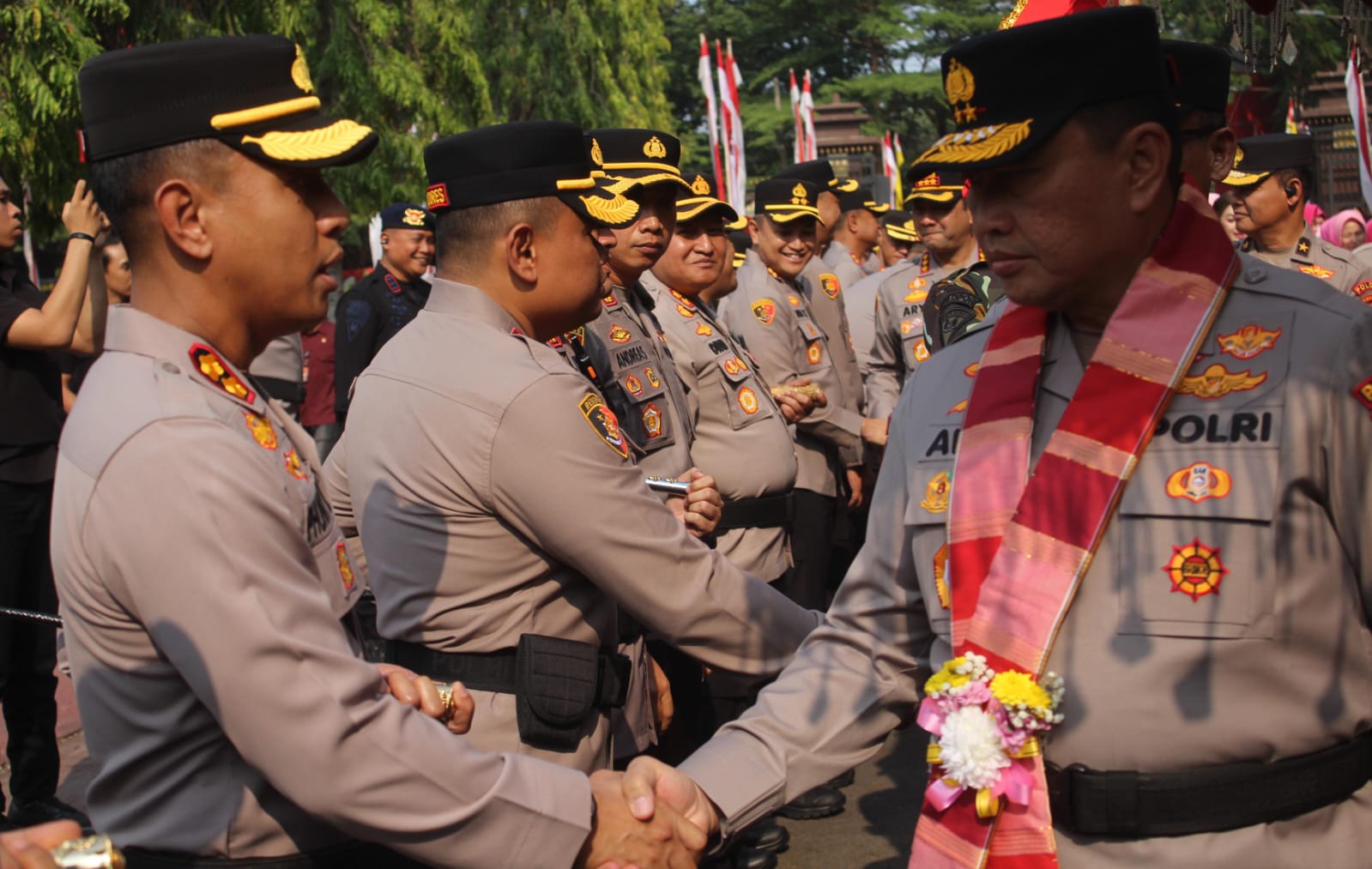 Kapolres Parepare Hadiri Penyambutan Kapolda Sulsel Irjen Pol Dr. M. Awal Chairuddin di Mapolda Sulsel