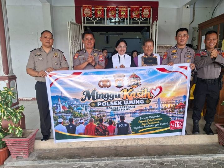 Minggu Kasih di Gereja Toraja Jemaat Sion, Kanit Samapta Polsek Ujung Sampaikan Pesan Lindungi Keluarga dari Bahaya Narkoba