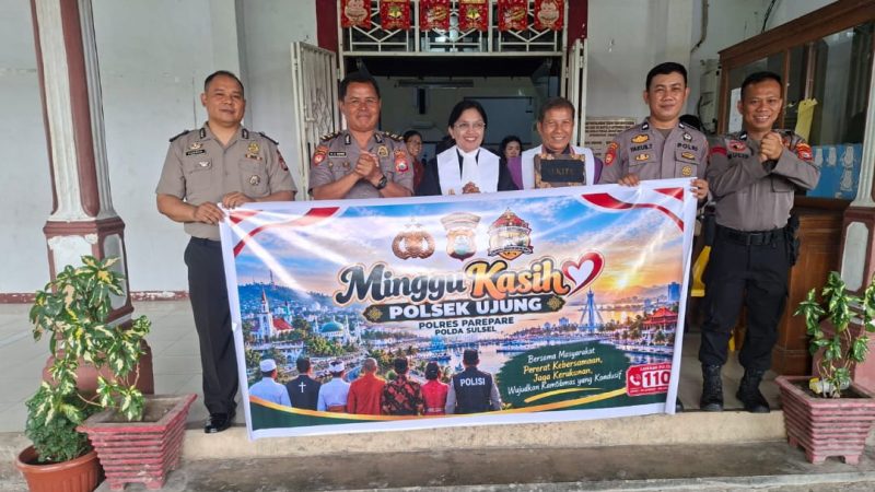 Minggu Kasih di Gereja Toraja Jemaat Sion, Kanit Samapta Polsek Ujung Sampaikan Pesan Lindungi Keluarga dari Bahaya Narkoba