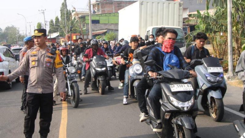 Polres Parepare Kawal Aksi Mahasiswa UMPAR, Aspirasi di Dua Lokasi Berjalan Aman